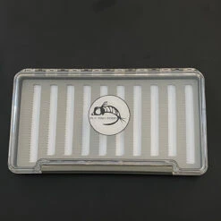 FLY FISH FOOD LOGO FLY BOX, CLEAR SINGLE SIDED - X-LARGE WITH DRY FLY FOAM